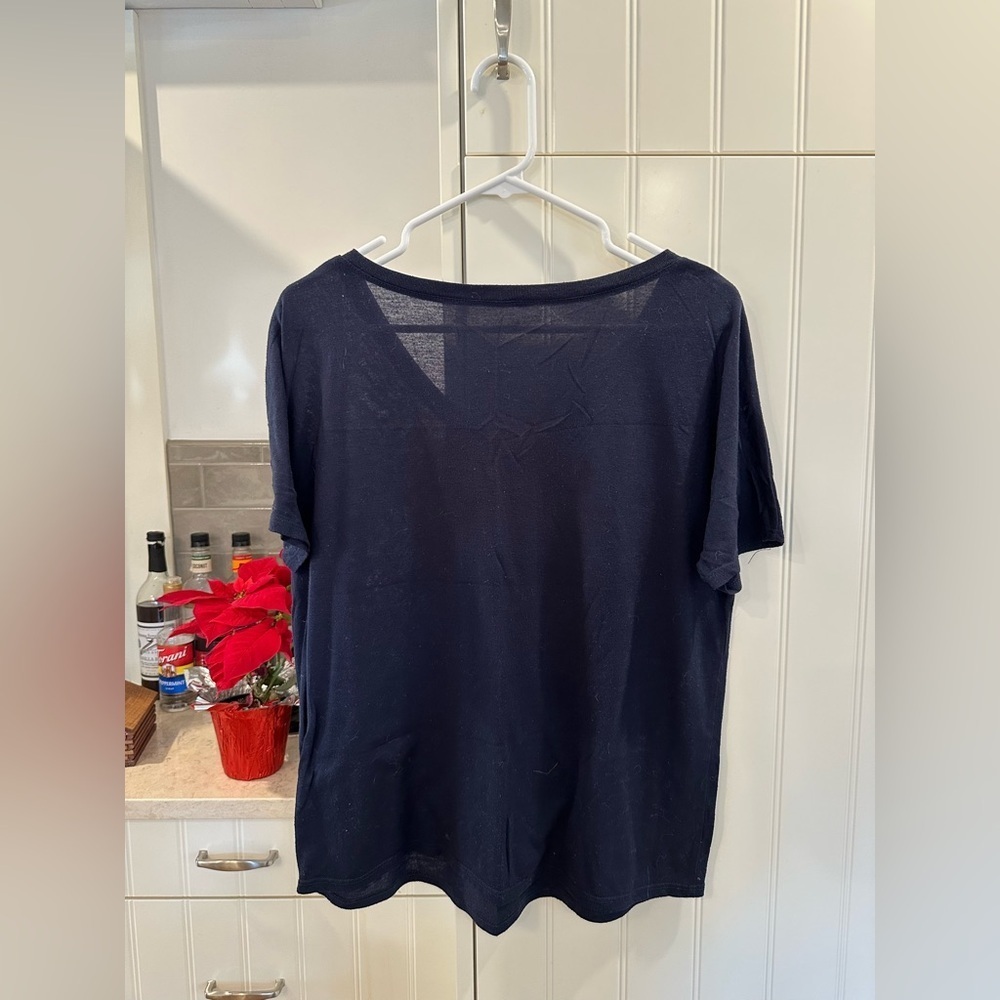 Navy Graphic T-Shirt with White Print - Picture 2 of 2